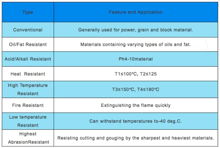 Durable Ep/Nn/Ee/Piw DIN Industrial Heat/Tear/Wear/Fire Resistant Conveyor Belt for Bulk Material Handling